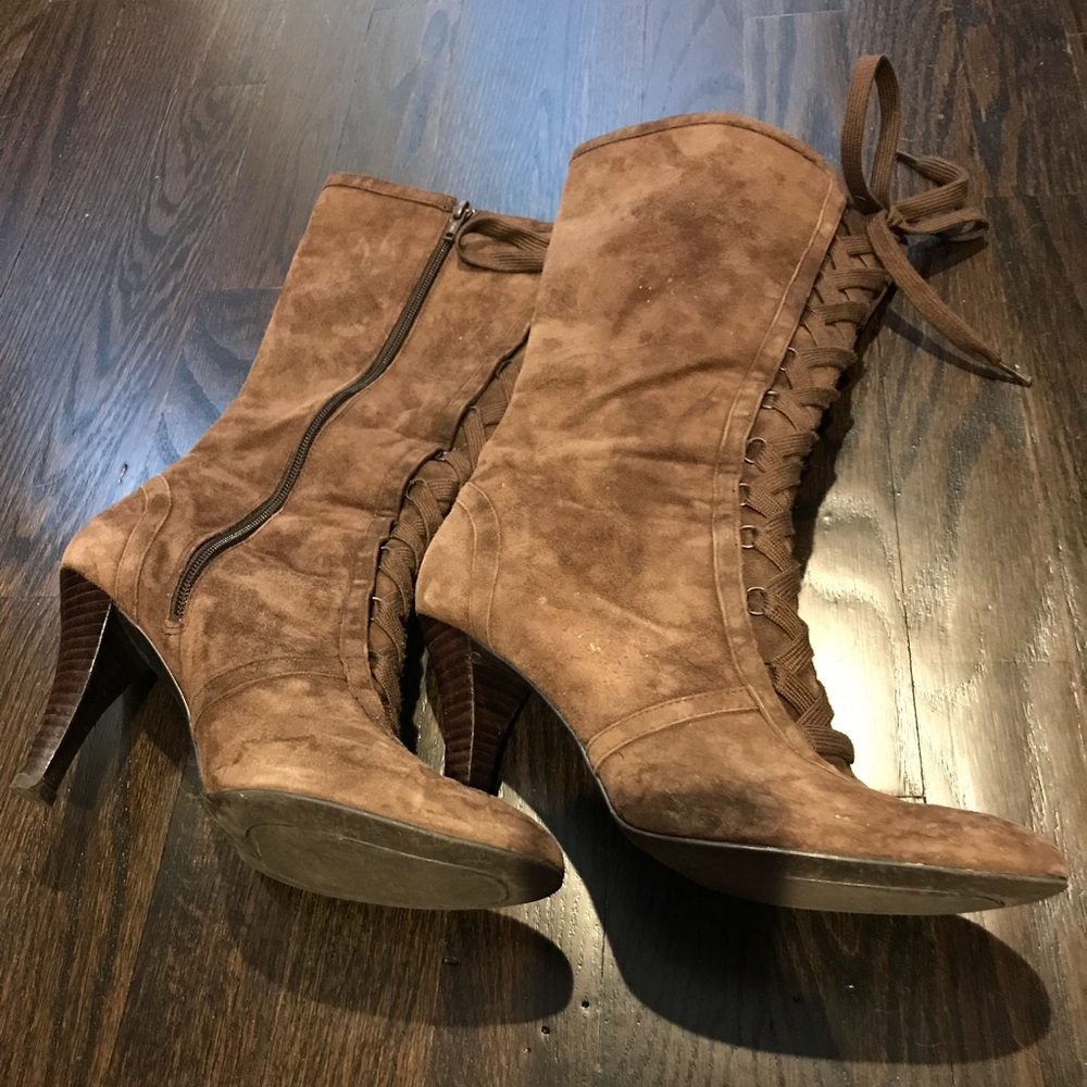 Alfani Brown Laced Boots (Under knee)